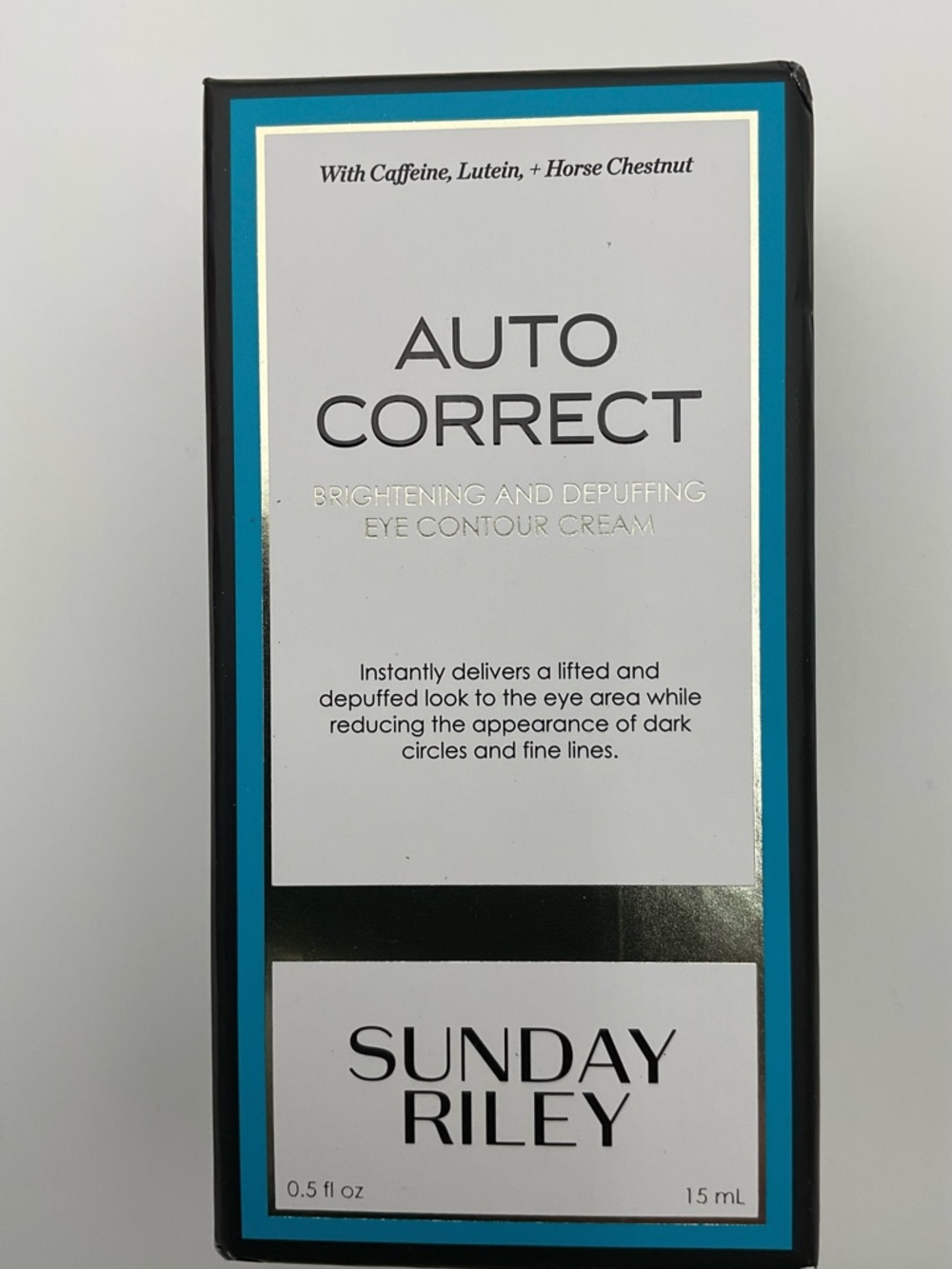 NIB Sunday Riley Auto Correct Brightening And Depuffing Eye Cream - 0.5 fl oz